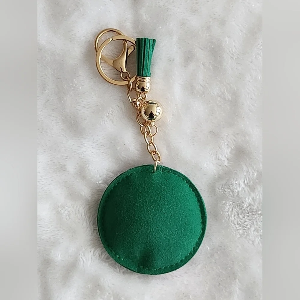 Designer Inspired Logo Green Red and Silver Bee Keychain Bag Chain